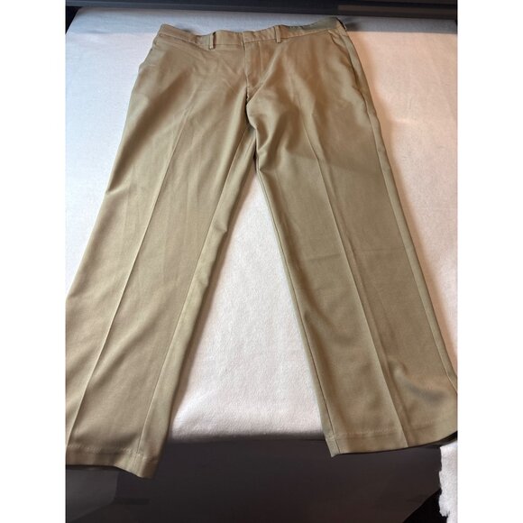 Haggar in Motion Mens Khaki Flat-Front Dress Pants 40x32 - Picture 1 of 12